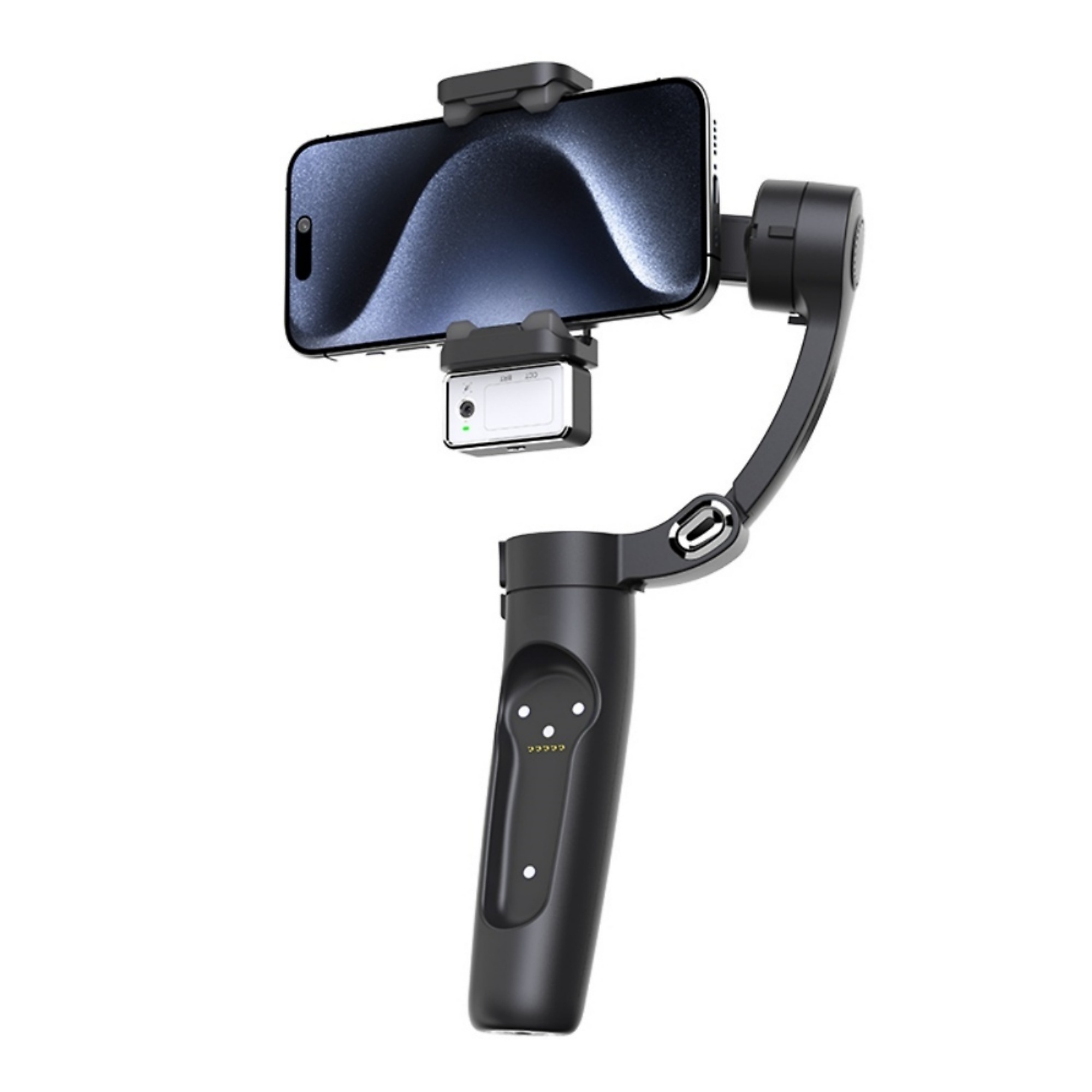 BlackTeck 3-Axis Gimbal Mobile Stabilizer — Face Tracking, Detachable Remote Control, Multi-Color Fill Lighting, White, Model# N2-CXM3P